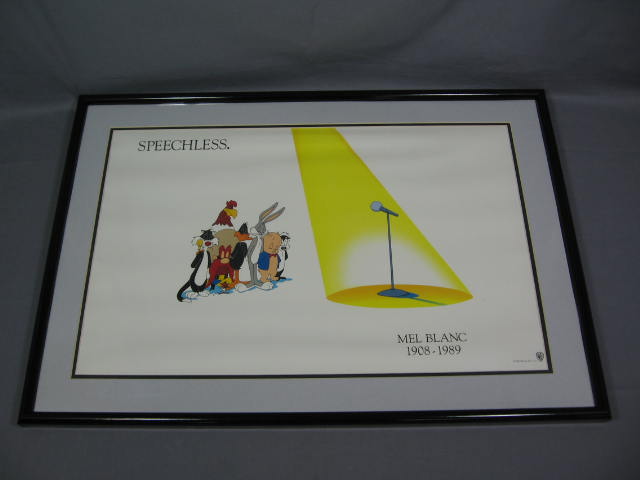 1989 Warner Brothers Speechless Looney Tunes Animation Lithograph Mel Blanc NR