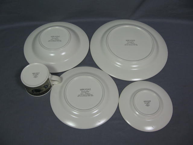 3 Mikasa Intaglio Arabella 5pc China Set Cup Saucer Dinner Salad Plate Soup Bowl 2