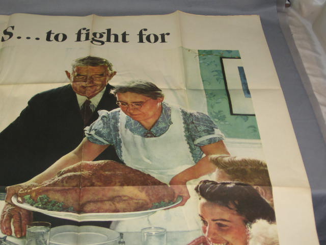Original Norman Rockwell WWII Poster Freedom From Want 2