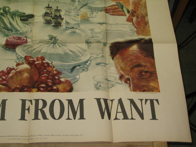 Original Norman Rockwell WWII Poster Freedom From Want 4