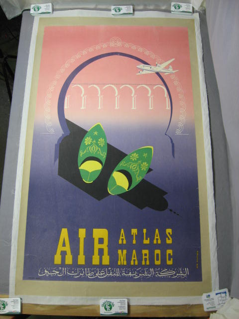 Vintage Air Atlas Maroc Moroccan Travel Poster Baezner