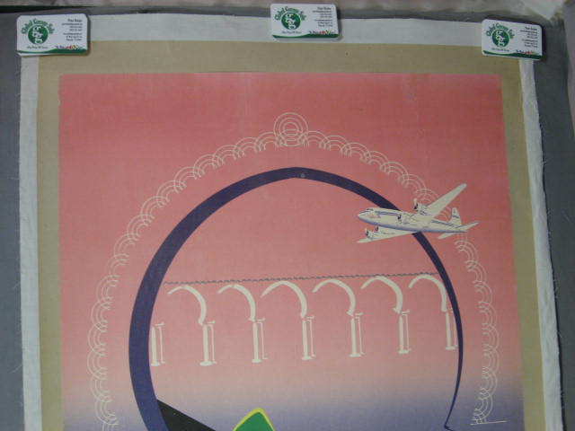 Vintage Air Atlas Maroc Moroccan Travel Poster Baezner 1