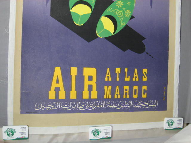 Vintage Air Atlas Maroc Moroccan Travel Poster Baezner 2