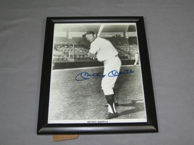 Rare Mickey Mantle Signed Autographed 8x10 Framed Photo
