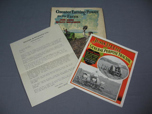 1930 John Deere Lot Tractor Catalog Brochure Letter NR!