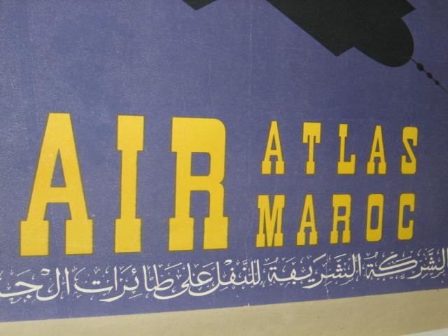 Vintage Air Atlas Maroc Moroccan Travel Poster Baezner 7