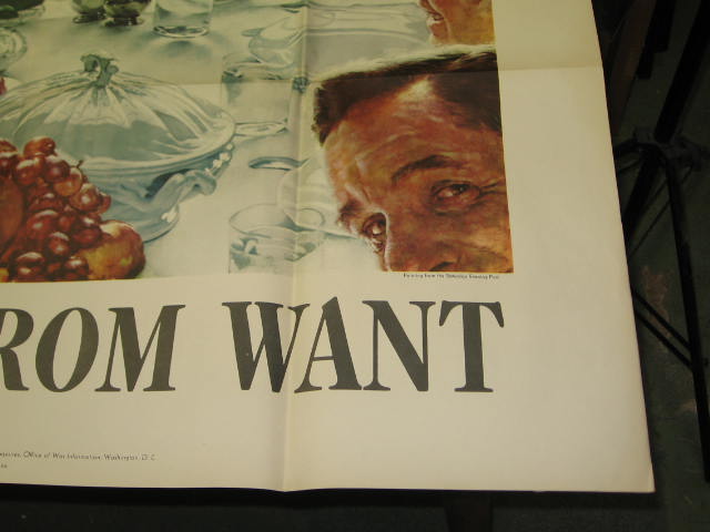 Original Norman Rockwell WWII Poster Freedom From Want 4
