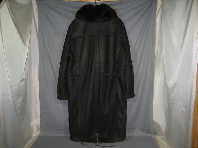 Mens XL Aston 3/4 Length Shearling Leather Coat Jacket 1