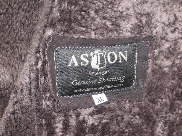 Mens XL Aston 3/4 Length Shearling Leather Coat Jacket 5