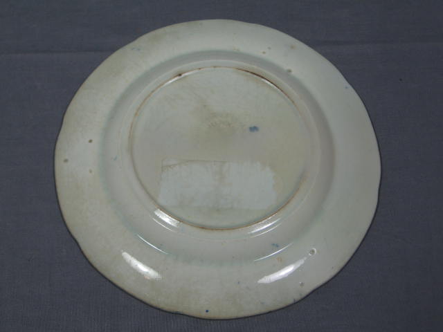 Historical Staffordshire Flow Blue Plate Wood & Sons NR 2