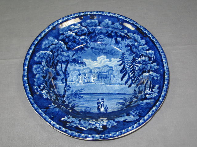 Historical Staffordshire Flow Blue Bowl Wistow Hall NR!