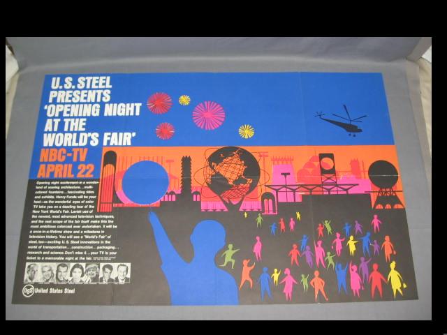 1964/1965 US Steel NY Worlds Fair Opening Night Poster