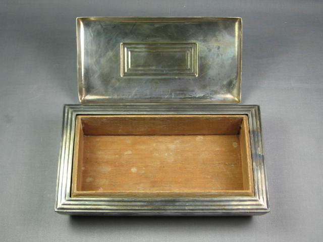 Vtg 1942 WWII-Era IS Silverplated Cigar Box Humidor NR! 6