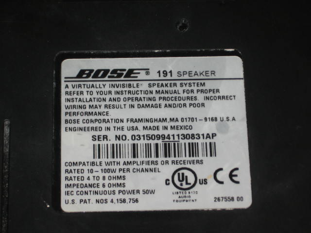 2 Bose 191 Invisible In Wall Ceiling Audio Speakers NR! 5