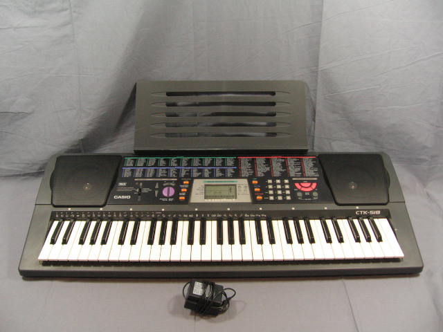 Casio Electronic Midi Keyboard CTK-518 W/ Music Stand