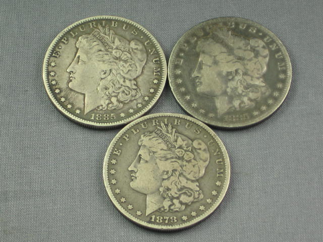 3 Liberty Head Morgan Silver Dollar Lot 1878 S 1885 NR!