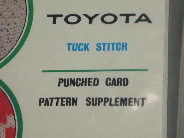 Toyota Elena Auto 7 K747 20 Punch Card Knitting Machine w/20 Replacement Cards 10