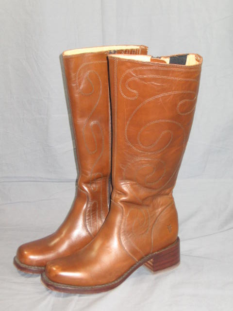 Womens Frye Tall Brown Western Leather Boots Size 10 NR