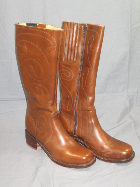 Womens Frye Tall Brown Western Leather Boots Size 10 NR 1