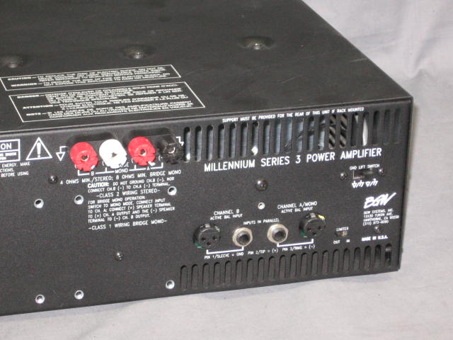 BGW Millennium Series 3 III Audio Power Amplifier Amp 4
