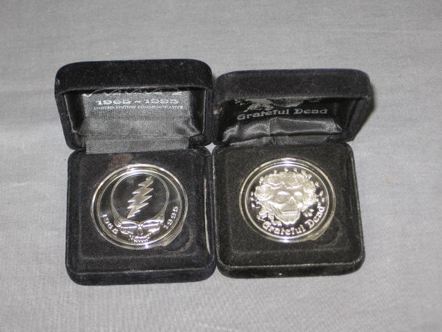 2 Grateful Dead Jerry Garcia .999 Silver Ounce Coins NR