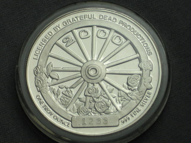 2 Grateful Dead Jerry Garcia .999 Silver Ounce Coins NR 2
