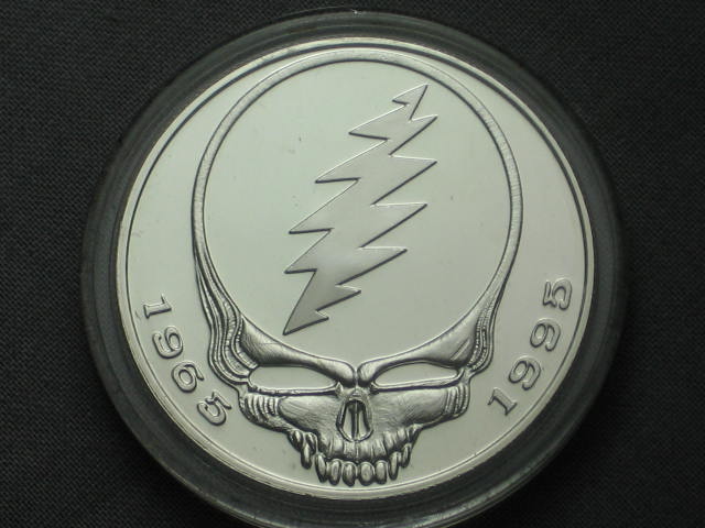 2 Grateful Dead Jerry Garcia .999 Silver Ounce Coins NR 3