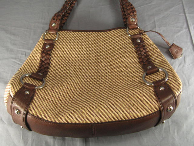 Banana Republic Woven Shoulder Bag Handbag W/ Leather 2