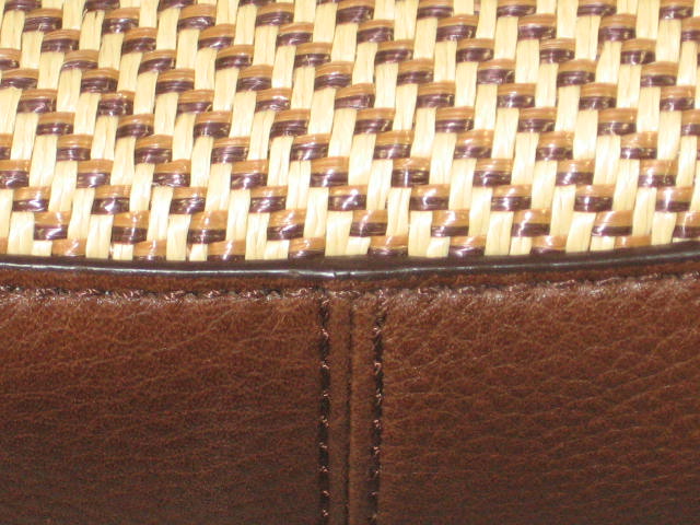 Banana Republic Woven Shoulder Bag Handbag W/ Leather 3