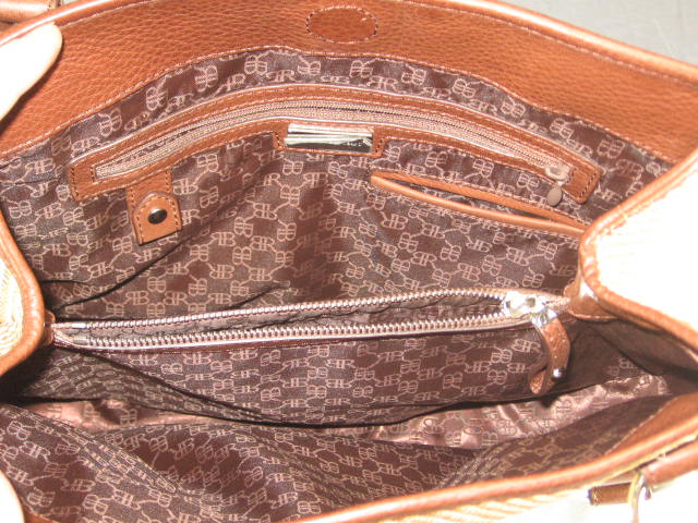 Banana Republic Woven Shoulder Bag Handbag W/ Leather 4
