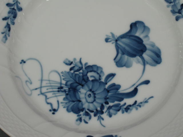 6 Royal Copenhagen Blue Flowers Braided Salad Plates 8" 1