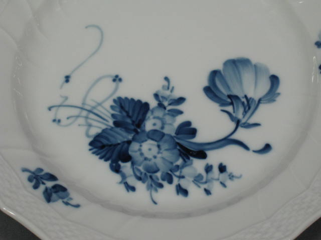 6 Royal Copenhagen Blue Flowers Braided Salad Plates 8" 1