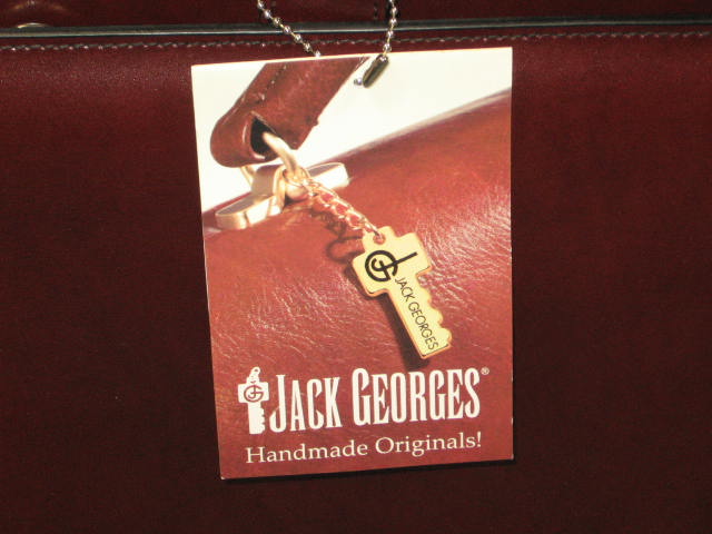 NEW Jack Georges Brown Leather Briefcase Shoulder Bag 3
