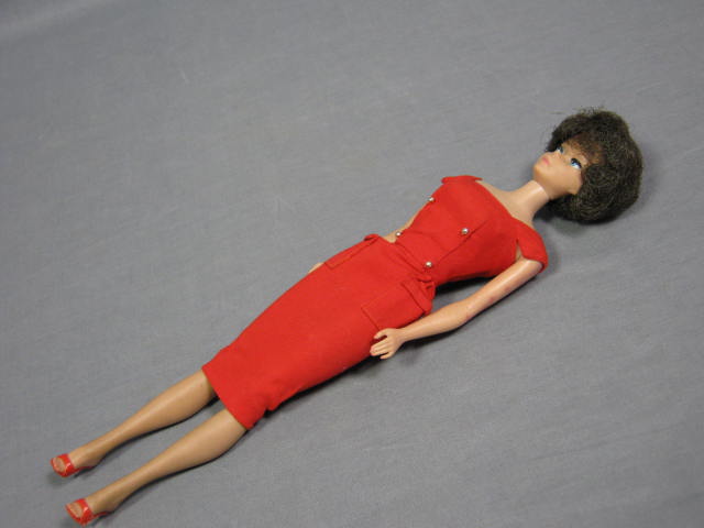 Vtg 1963 Brunette Bubble Cut Barbie Doll W/ Box Clothes 2