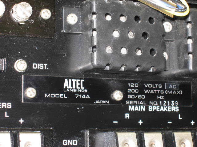 Vtg Altec Lansing Model 714 A 714A Stereo Receiver NR! 7