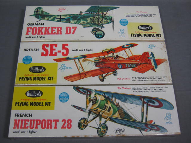 9 Vtg Guillows Model Airplane Kits Fokker D8 Haviland 2