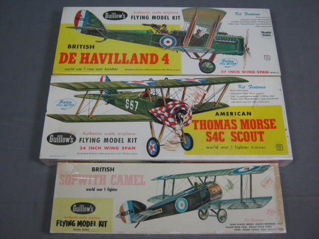 9 Vtg Guillows Model Airplane Kits Fokker D8 Haviland 3