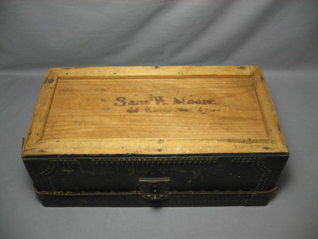 Antique 1700s Clement Clark Moore Wood Box + Sterling 18