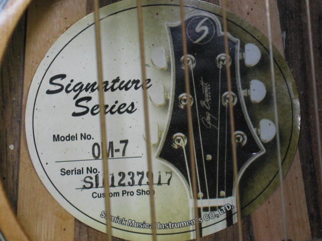 Greg Bennett Signature Series OM-7 OM7 Acoustic Guitar 4