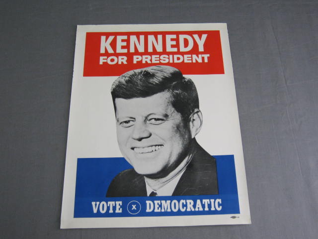 Vtg Original 1960 JFK John F Kennedy Campaign Poster NR