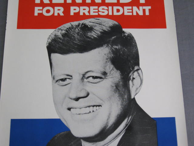 Vtg Original 1960 JFK John F Kennedy Campaign Poster NR 1