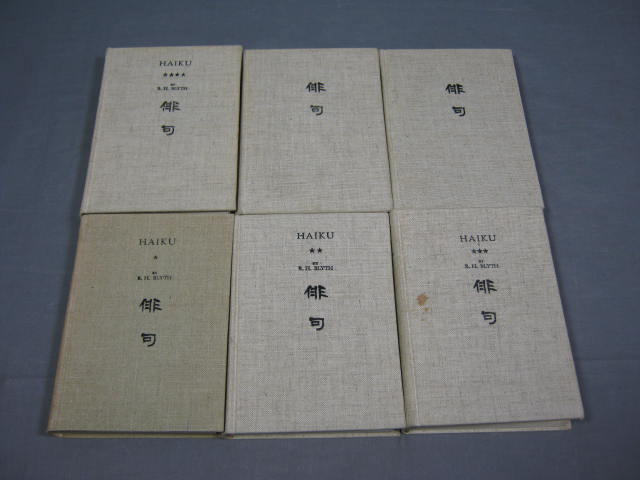 6 RH Blyth Japanese Haiku Books Volumes 1 2 3 4 1949 NR