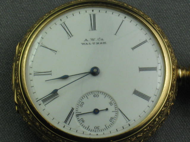 American Waltham Co Wm Ellery 14K Gold Pocket Watch NR! 1