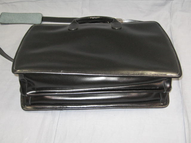 Jack Georges Black Leather Briefcase Shoulder Bag NR 4