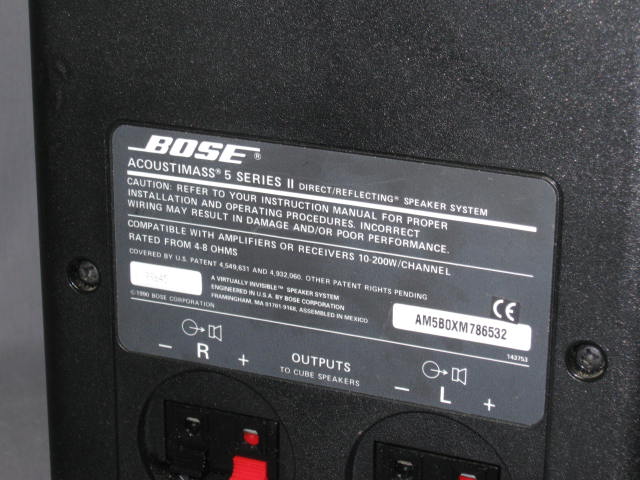 Bose Acoustimass 5 Series II Speaker System Subwoofer + 4