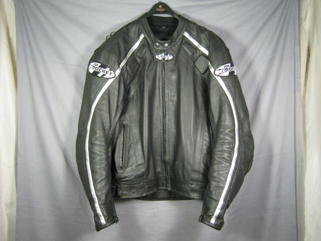 Mens Joe Rocket Leather Motorcycle Jacket Size 48 NR!