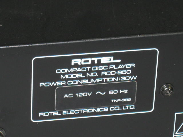 Rotel RCD-950 RCD950 Compact Disc CD Player W/ Remote + 7
