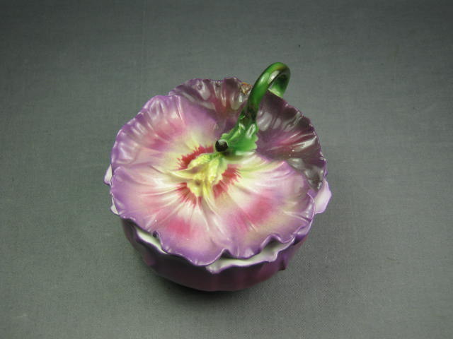 Royal Bayreuth Bavaria Pansy Flower Trinket Box W/ Lid 1