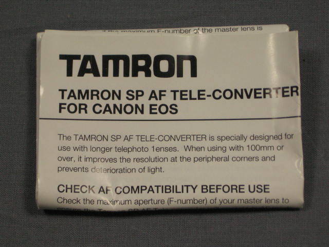 Tamron 2X SP AF Tele-Converter For Canon EOS 1 Cameras 4