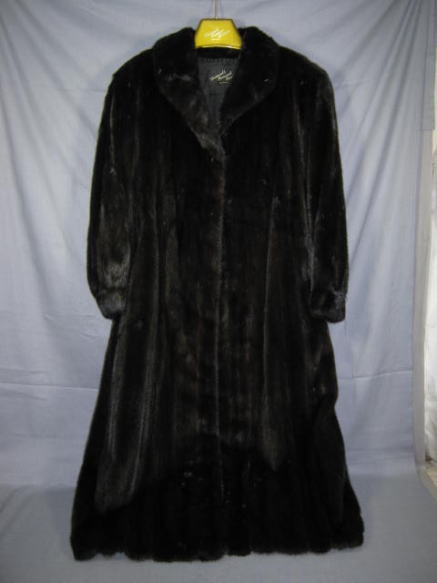 Ladies Full Length Real Mink Fur Coat Jacket Medium NR